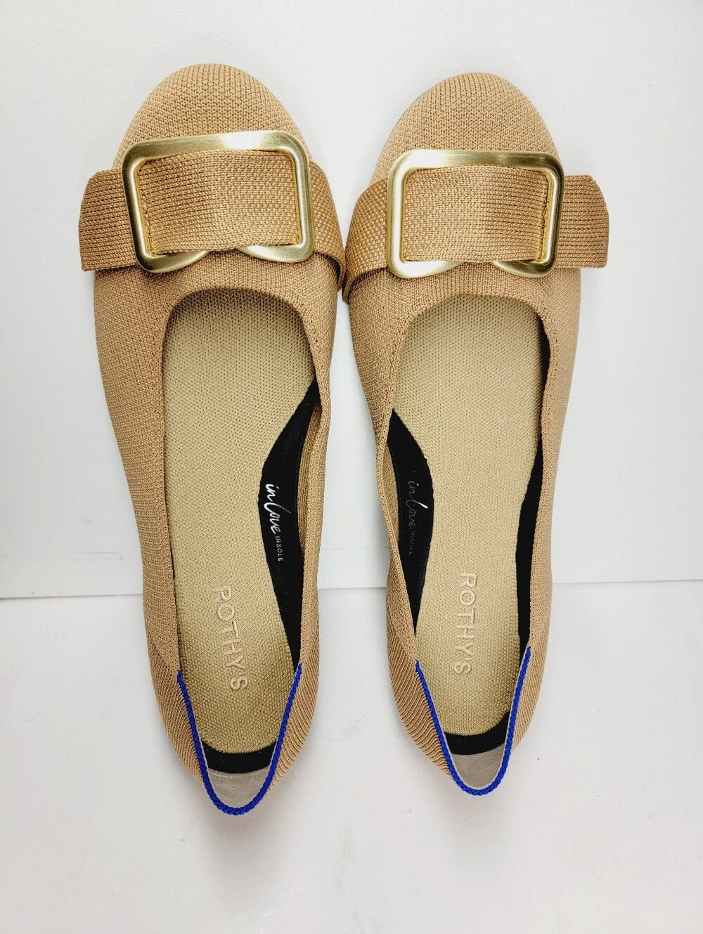 Rothy's The Enblem Wren Tan Round Toe Ballet Flat Size 11
